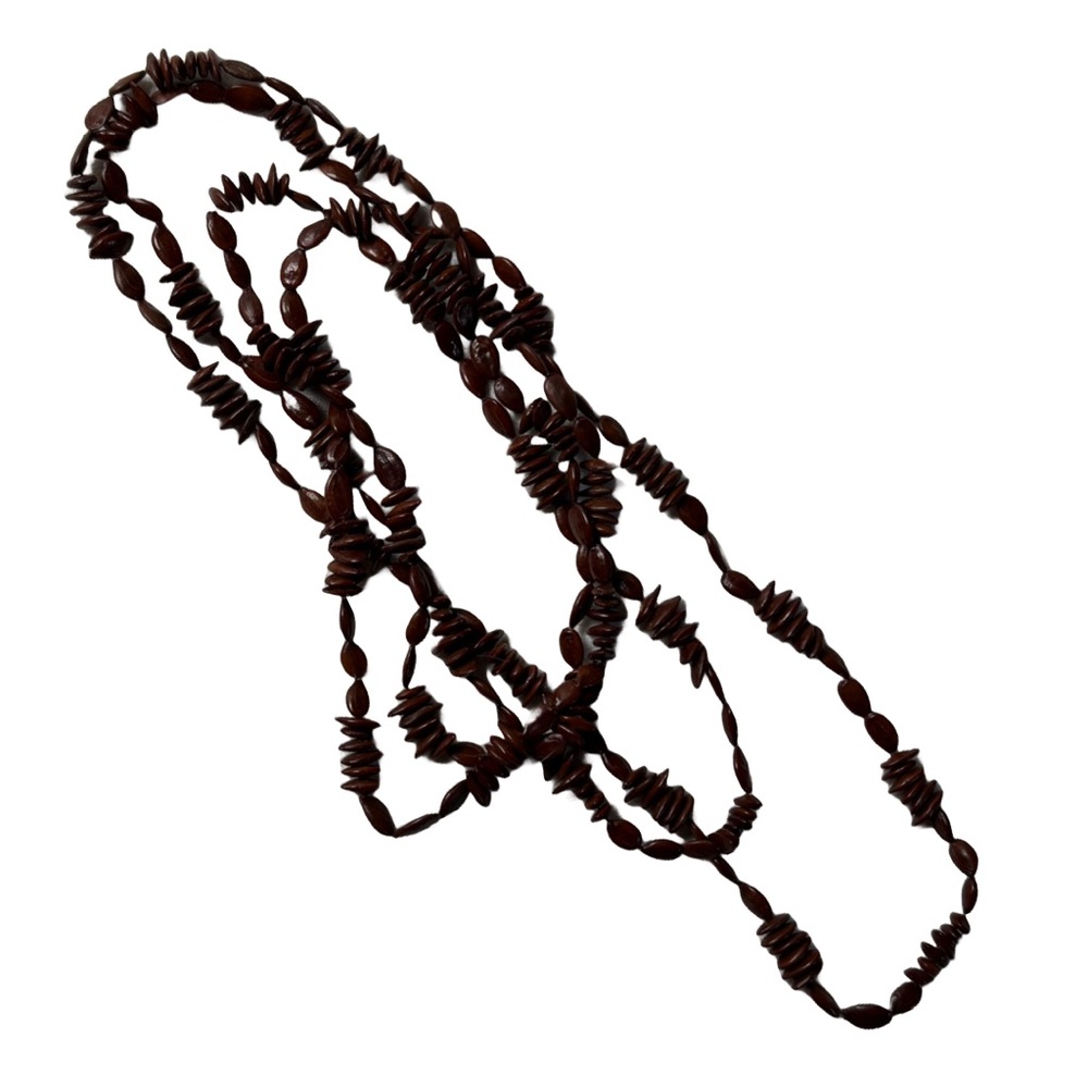 Vintage Multi-Strand Seed Bead Necklace – Dark Brown